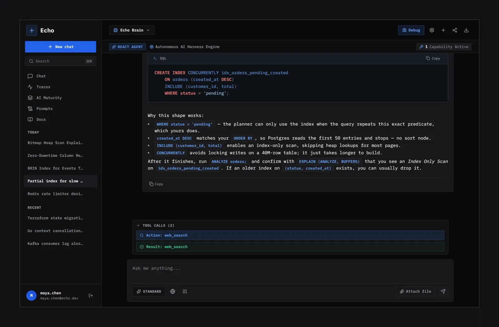 Screenshot of Echo